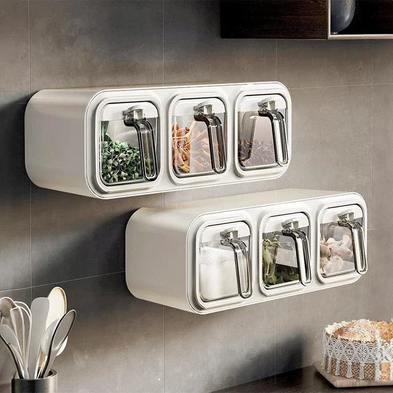 Wall Mounted Kitchen Seasoning Box – Condiment & Spice Storage Organiser